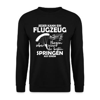 Nur Die Besten Springen Aus Einem Flugzeug - Unisex Pullover - Schwarz - Vorne - Alina (178cm) & Michal (187cm)