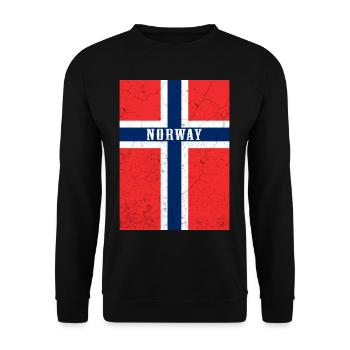 Norway Norwegian flag - Unisex Sweatshirt - black - Front - Alina (178cm) & Michal (187cm)