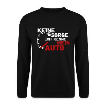 Keine Sorge Ich Kenne Mein Auto - Unisex Pullover - Schwarz - Vorne - Alina (178cm) & Michal (187cm)