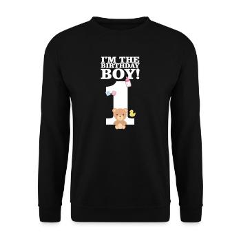 Sweet 1st Birthday Baby TShirt Gift - Unisex Sweatshirt - black - Front - Alina (178cm) & Michal (187cm)