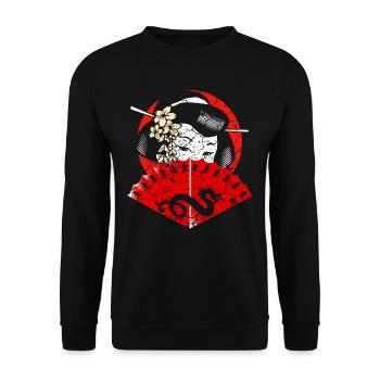 Geisha Kimono Japan Art Tokyo - Unisex Sweatshirt - black - Front - Alina (178cm) & Michal (187cm)