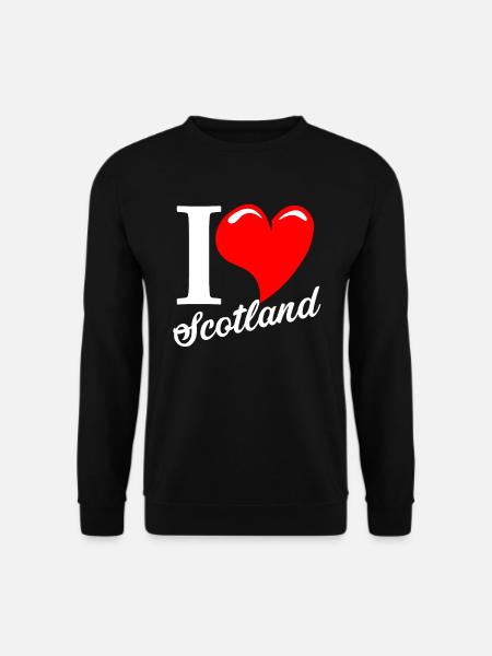 I love Scotland. Ich liebe Schottland. - Unisex Pullover - Schwarz