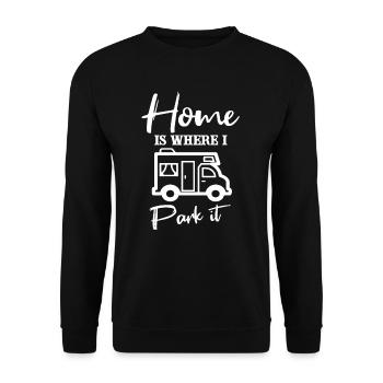 Home Is Where I Park It - Unisex Sweatshirt - black - Front - Alina (178cm) & Michal (187cm)
