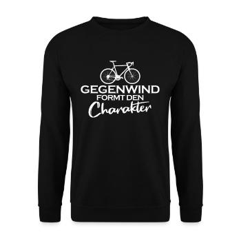 Gegenwind formt den Charakter - Unisex Pullover - Schwarz - Vorne - Alina (178cm) & Michal (187cm)