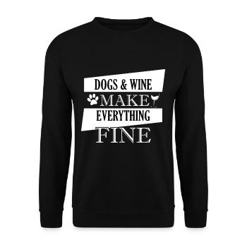 Les chiens et le vin font tout bien - Sweat-shirt Unisexe - noir - Devant - Alina (178cm) & Michal (187cm)