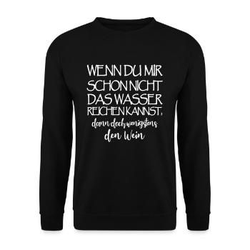 Man Reiche Mir Den Wein - Unisex Pullover - Schwarz - Vorne - Alina (178cm) & Michal (187cm)