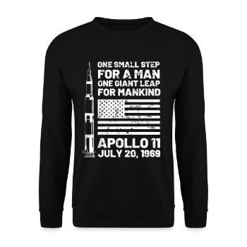 Moon Moon 1969 Apollo 11 - Sweat-shirt Unisexe - noir - Devant - Alina (178cm) & Michal (187cm)