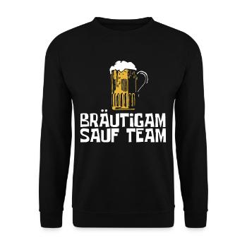 Bräutigam Sauf Team - Unisex Pullover - Schwarz - Vorne - Alina (178cm) & Michal (187cm)