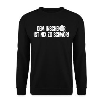 Dem Inschenör ist Nix Zu Schwör - Unisex Pullover - Schwarz - Vorne - Alina (178cm) & Michal (187cm)