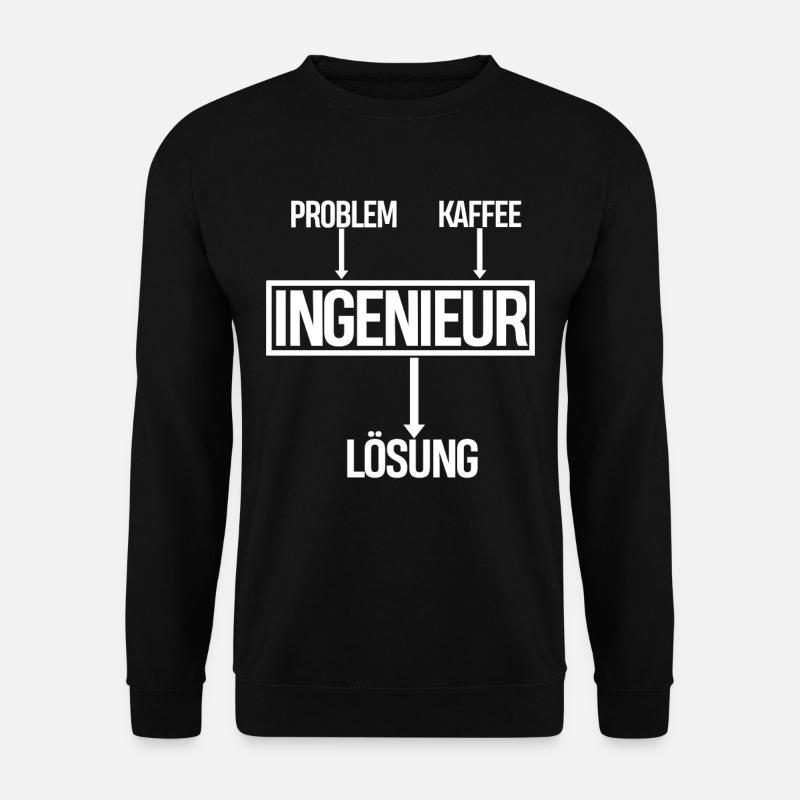 PROBLEM KAFFEE INGENIEUR LÖSUNG - Unisex Pullover - Schwarz