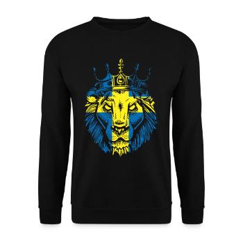 Drapeau de la Suède avec lion - Sweat-shirt Unisexe - noir - Devant - Alina (178cm) & Michal (187cm)