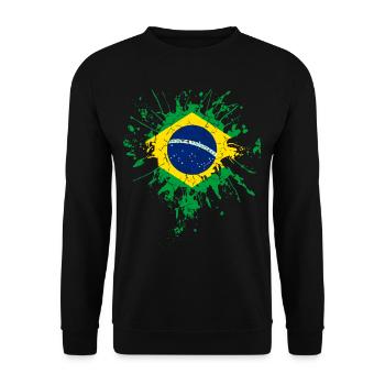 Drapeau du Brésil - Sweat-shirt Unisexe - noir - Devant - Alina (178cm) & Michal (187cm)