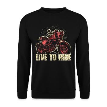 Motorbike motorcyclist - Unisex Sweatshirt - black - Front - Alina (178cm) & Michal (187cm)