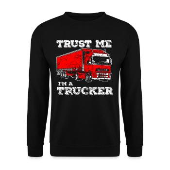 Truck trucker lorry truck driver truck - Unisex Sweatshirt - black - Front - Alina (178cm) & Michal (187cm)