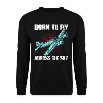 Fliegen Flugzeug Flieger Pilot - Unisex Pullover - Schwarz - Vorne - Alina (178cm) & Michal (187cm)