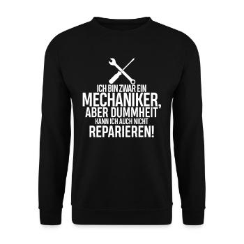 Ich Bin Zwar Ein Mechanike Aber... - Unisex Pullover - Schwarz - Vorne - Alina (178cm) & Michal (187cm)