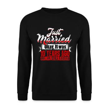 Anniversaire de mariage 10 ans marié - Sweat-shirt Unisexe - noir - Devant - Alina (178cm) & Michal (187cm)