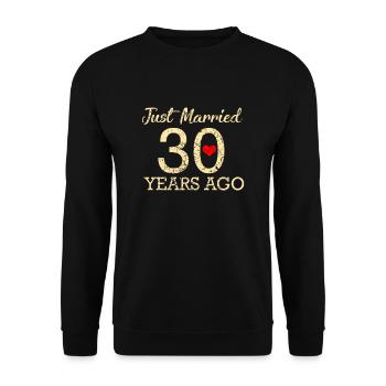 Anniversaire de mariage 30 ans marié - Sweat-shirt Unisexe - noir - Devant - Alina (178cm) & Michal (187cm)