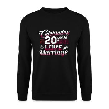 Anniversaire de mariage 20 ans marié - Sweat-shirt Unisexe - noir - Devant - Alina (178cm) & Michal (187cm)