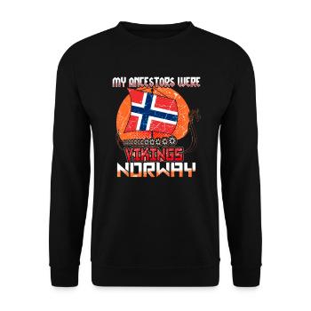 Norvège Drapeau norvégien Navire Viking - Sweat-shirt Unisexe - noir - Devant - Alina (178cm) & Michal (187cm)