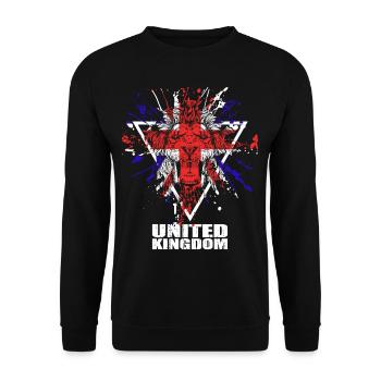 United Kingdom UK Union Jack - Unisex Pullover - Schwarz - Vorne - Alina (178cm) & Michal (187cm)