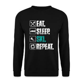 Mangez Sommeil Ski Repeat - Sweat-shirt Unisexe - noir - Devant - Alina (178cm) & Michal (187cm)