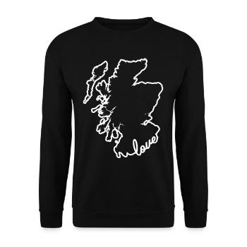 Schottland Schotte Love - Unisex Pullover - Schwarz - Vorne - Alina (178cm) & Michal (187cm)