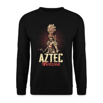 Azteken Krieger Mexiko - Unisex Pullover - Schwarz - Vorne - Alina (178cm) & Michal (187cm)