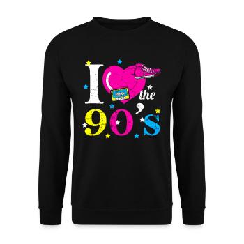 90s - Unisex Sweatshirt - black - Front - Alina (178cm) & Michal (187cm)