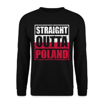 Straight Outta Poland Poland Polska - Unisex Sweatshirt - black - Front - Alina (178cm) & Michal (187cm)