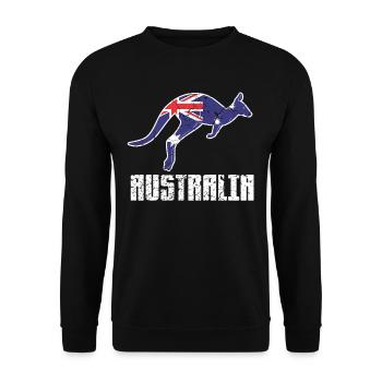 Australien Australier Flagge Känguru - Unisex Pullover - Schwarz - Vorne - Alina (178cm) & Michal (187cm)