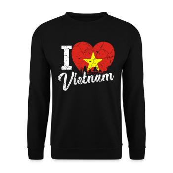 Vietnam - Unisex Sweatshirt - black - Front - Alina (178cm) & Michal (187cm)