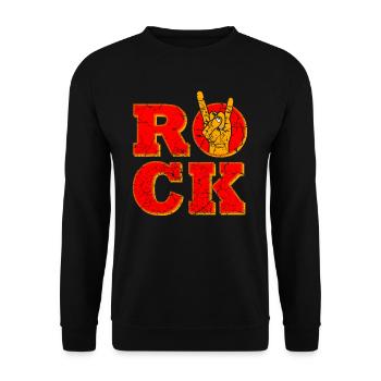 Rock Music Hand Signals - Unisex Sweatshirt - black - Front - Alina (178cm) & Michal (187cm)