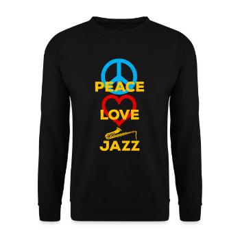 Peace Love Jazz - Unisex Pullover - Schwarz - Vorne - Alina (178cm) & Michal (187cm)