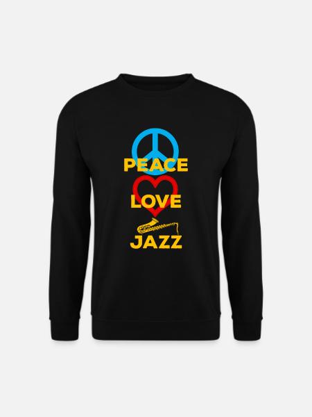 Peace Love Jazz - Unisex Sweatshirt - black