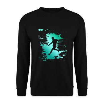 Fussball Fussballer - Unisex Pullover - Schwarz - Vorne - Alina (178cm) & Michal (187cm)