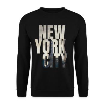 New York Manhattan skyline - Unisex Sweatshirt - black - Front - Alina (178cm) & Michal (187cm)