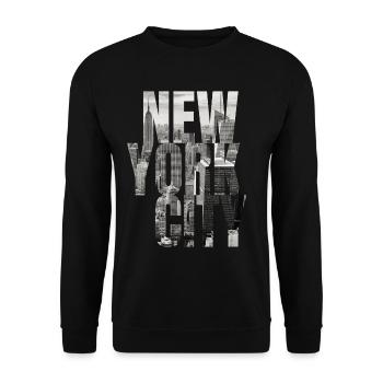 New York City Manhattan skyline - Unisex Sweatshirt - black - Front - Alina (178cm) & Michal (187cm)