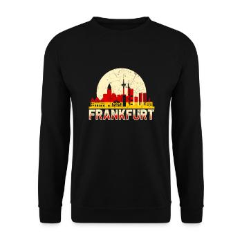 Frankfurt - Unisex Pullover - Schwarz - Vorne - Alina (178cm) & Michal (187cm)