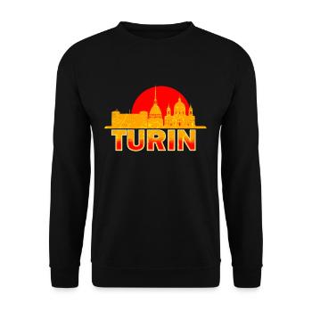 Turin - Unisex Sweatshirt - black - Front - Alina (178cm) & Michal (187cm)