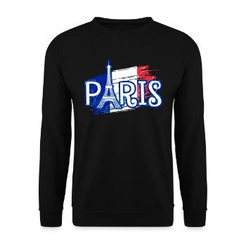 Paris Tour Eiffel France - Sweat-shirt Unisexe - noir - Devant - Alina (178cm) & Michal (187cm)
