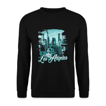 Los Angeles - Unisex Pullover - Schwarz - Vorne - Alina (178cm) & Michal (187cm)