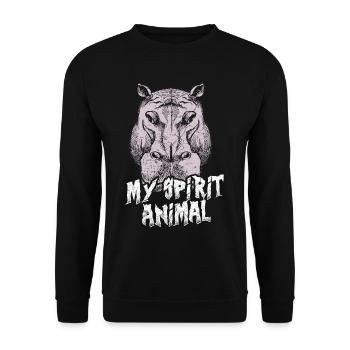 Hippo Hippo Hippo - Unisex Sweatshirt - black - Front - Alina (178cm) & Michal (187cm)