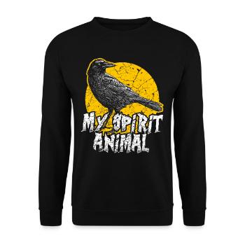 Krähe Rabe Vogel - Unisex Pullover - Schwarz - Vorne - Alina (178cm) & Michal (187cm)