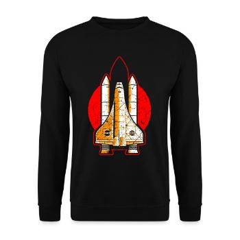Space Shuttle NASA rocket - Unisex Sweatshirt - black - Front - Alina (178cm) & Michal (187cm)