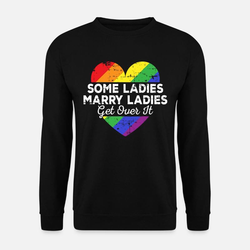 Frau heiratet Frau Hochzeit Lesbisch Lesben JGA - Unisex Pullover - Schwarz