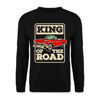 Classic Car Oldtimer Auto Wagen - Unisex Pullover - Schwarz - Vorne - Alina (178cm) & Michal (187cm)