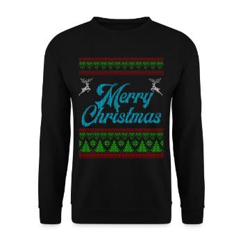 Noël laid Noël renne - Sweat-shirt Unisexe - noir - Devant - Alina (178cm) & Michal (187cm)