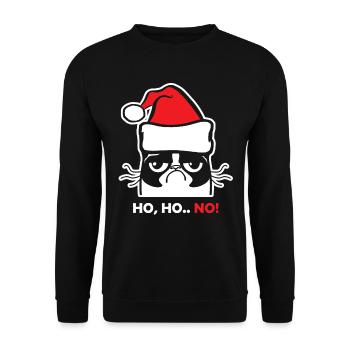 Christmas cat Santa Claus Santa Claus animal - Unisex Sweatshirt - black - Front - Alina (178cm) & Michal (187cm)