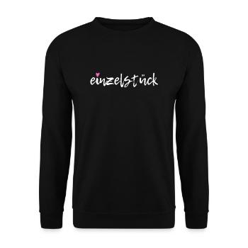 Einzelstück Besonders Einzigartig Herz - Unisex Pullover - Schwarz - Vorne - Alina (178cm) & Michal (187cm)